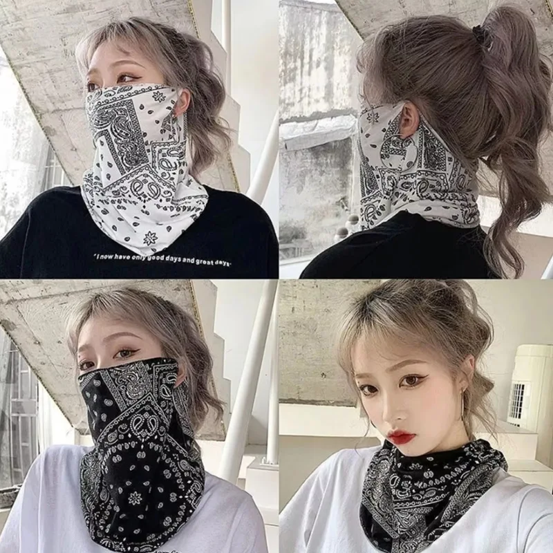 

Punk Sunscreen Mask For Men Women Summer Face Neck UV Protection Ear Scarf Hip Hop Outdoor Sports Cycling Bandana Scarfs