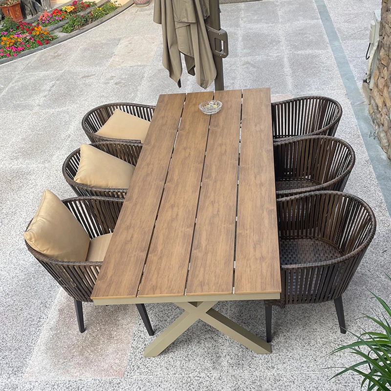 Modern high-end rattan garden chairs Set Waterproof and comfortable r Restaurant Coffee shop ruiniture