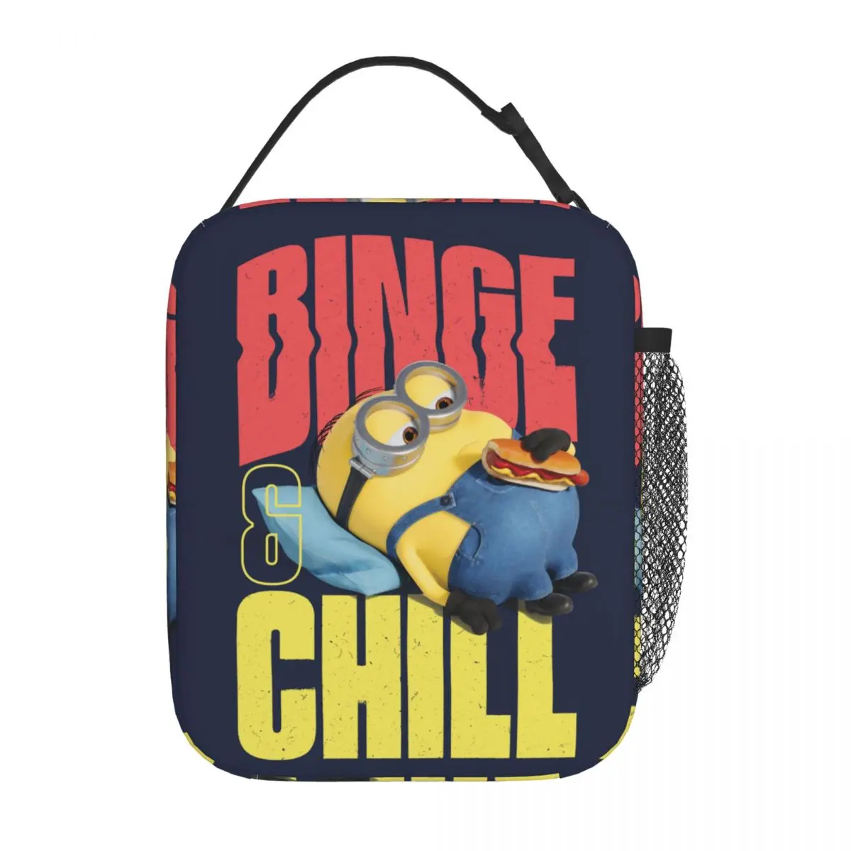 Minions The Rise Of Gru Insulated Lunch Bag Large Dave Binge & Chill Meal Container Cooler Bag Tote Lunch Box Beach Girl Boy