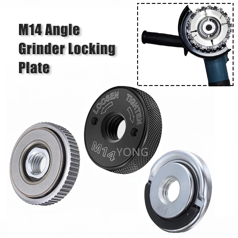 1Pc Angle Grinder M14 Thread Inner Outer Flange Nut Set Quick Release Nut Power Replacement for Metabo Bosch Milwaukee Makita