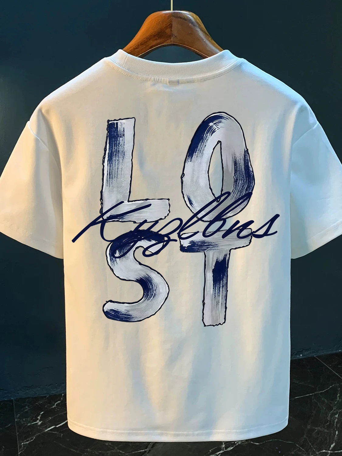 

Outlets Brand Trendy Short Sleeve T-Shirt Men's Loose Upper Body Cotton Breathable Casual Style Youth Daily Wear
