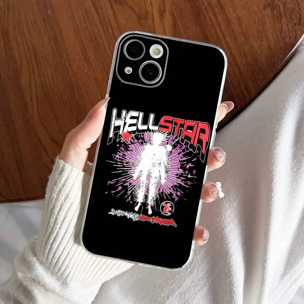 H-HellstarS Fashion Logo Transparent Soft Phone Case For IPhone 15 12 14 16 17 13 Plus 11 Pro Max 13 Pro view 5