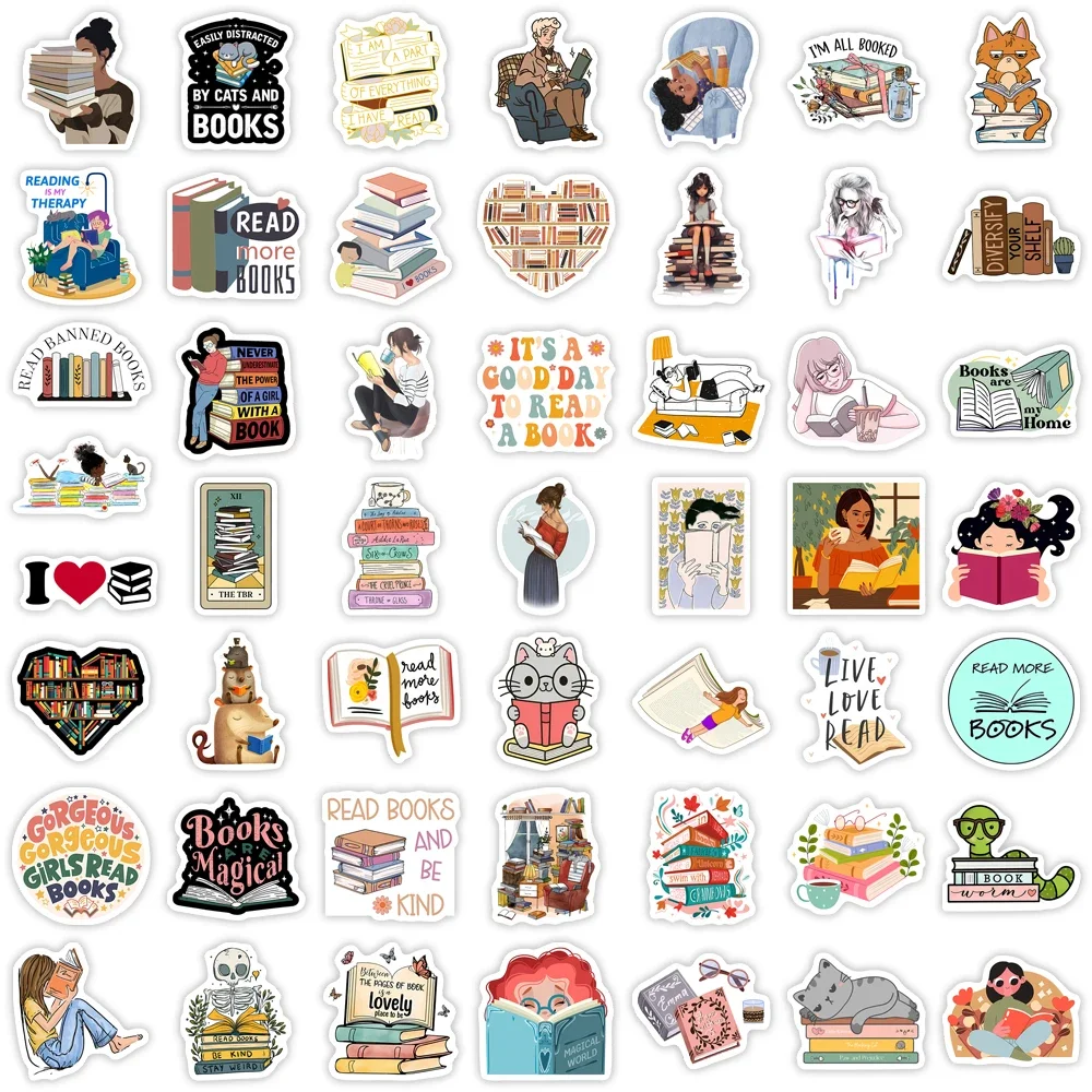 Leesboek Stickers Voor Studenten Schoolseizoen Geschenken Scrapbooking Notebooks Diy Laptop Telefoon Fles Kids Waterdicht