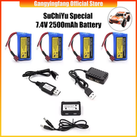 7.4V  LiPo Battery For SCY Q130 16103 16102 16101  WLtoys 144001 RC Car Airplane Helicopter 2500mAh 2s Lipo Polyester Battery