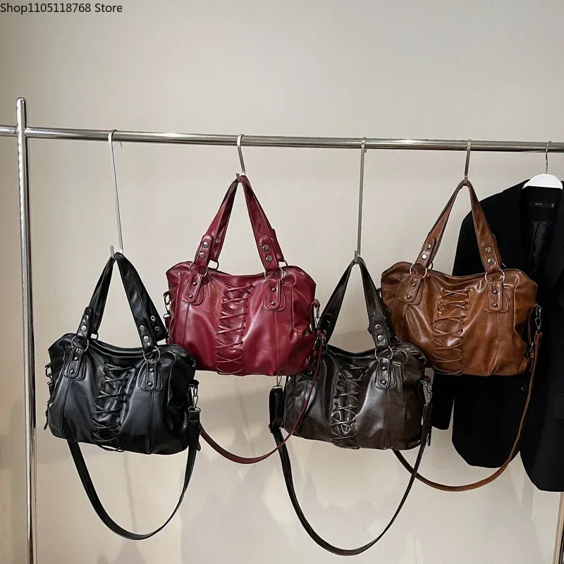 

PU Solid Color Zipper Criss-cross Casual Tote Bags Large Capacity Versatile Crossbody Bag Light Luxury Advanced Temperament Bags