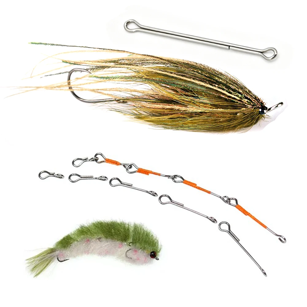 ICERIO 20/30 Stück Edelstahl Gelenkige Fischgräten Mehrteilige Streamer Fliegenbindematerialien 10-55mm Größen Salzwasser Finesse Changer – Detail 6