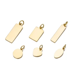 SUNIBI Custom Logo Tags Stainless Steel Charms for Necklace Bracelets 6 sizes to choose
