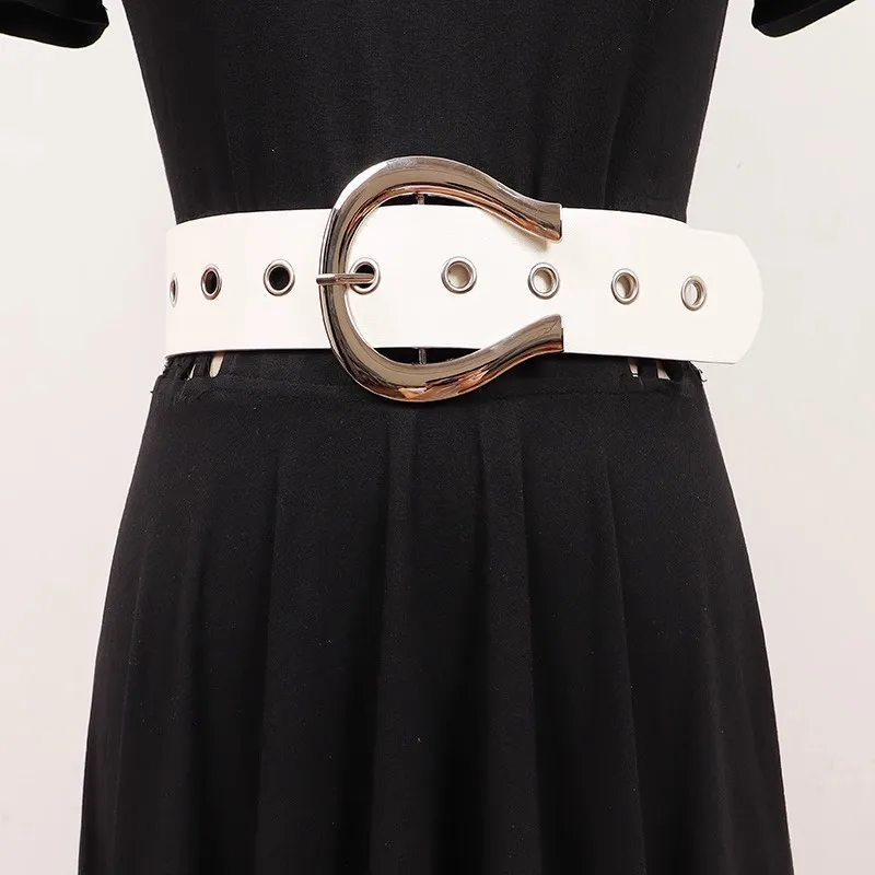 المرأة موضة برشام بولي Leather الجلود فستان Cummerbunds الكورسيهات حزام الخصر أحزمة الديكور حزام عريض R2723