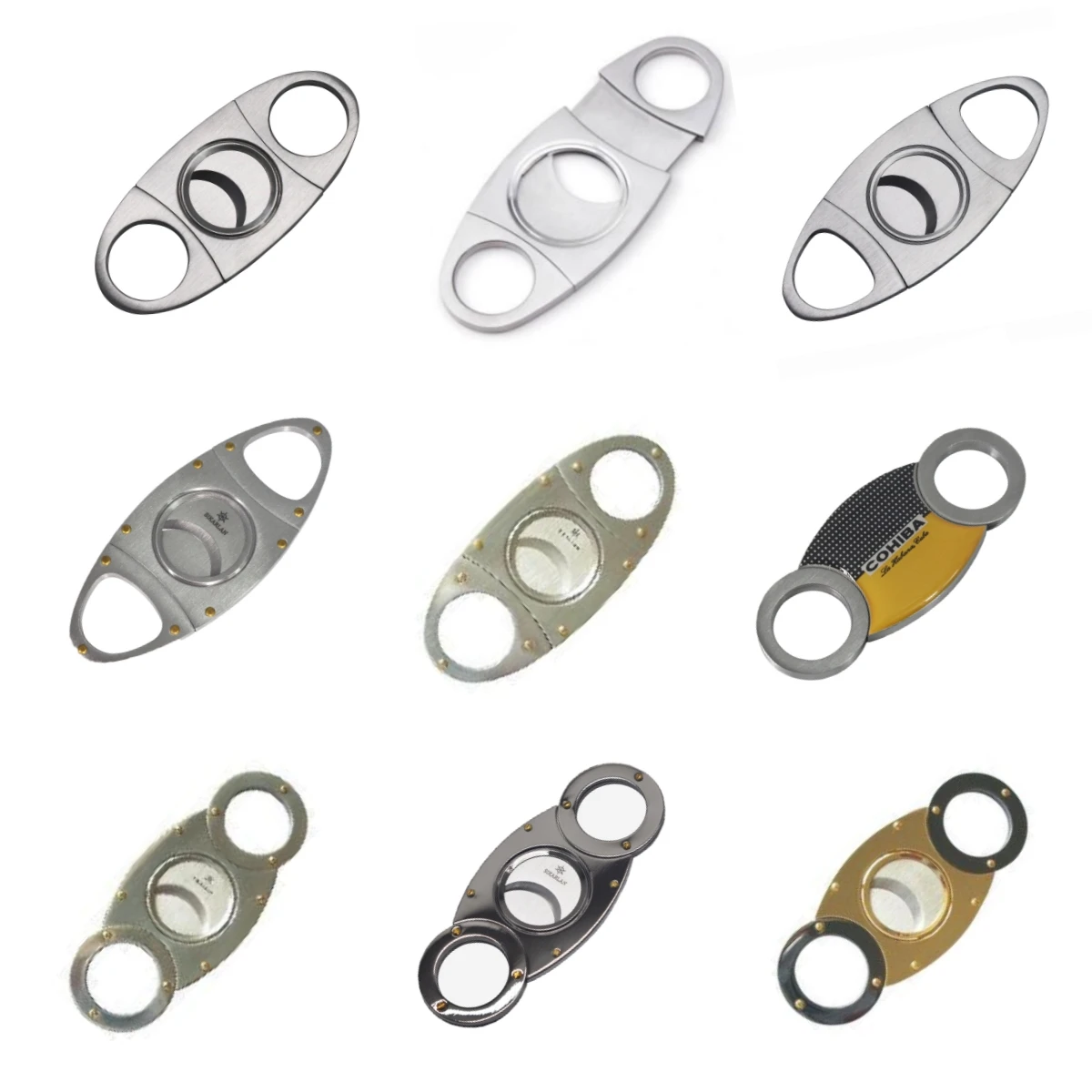 Stainless steel Cut Blade Sharp Pocket Cigar Cutter Oval-Shaped Cigar guillotine For Cigar Cutting tobacco cutters coupe cigare