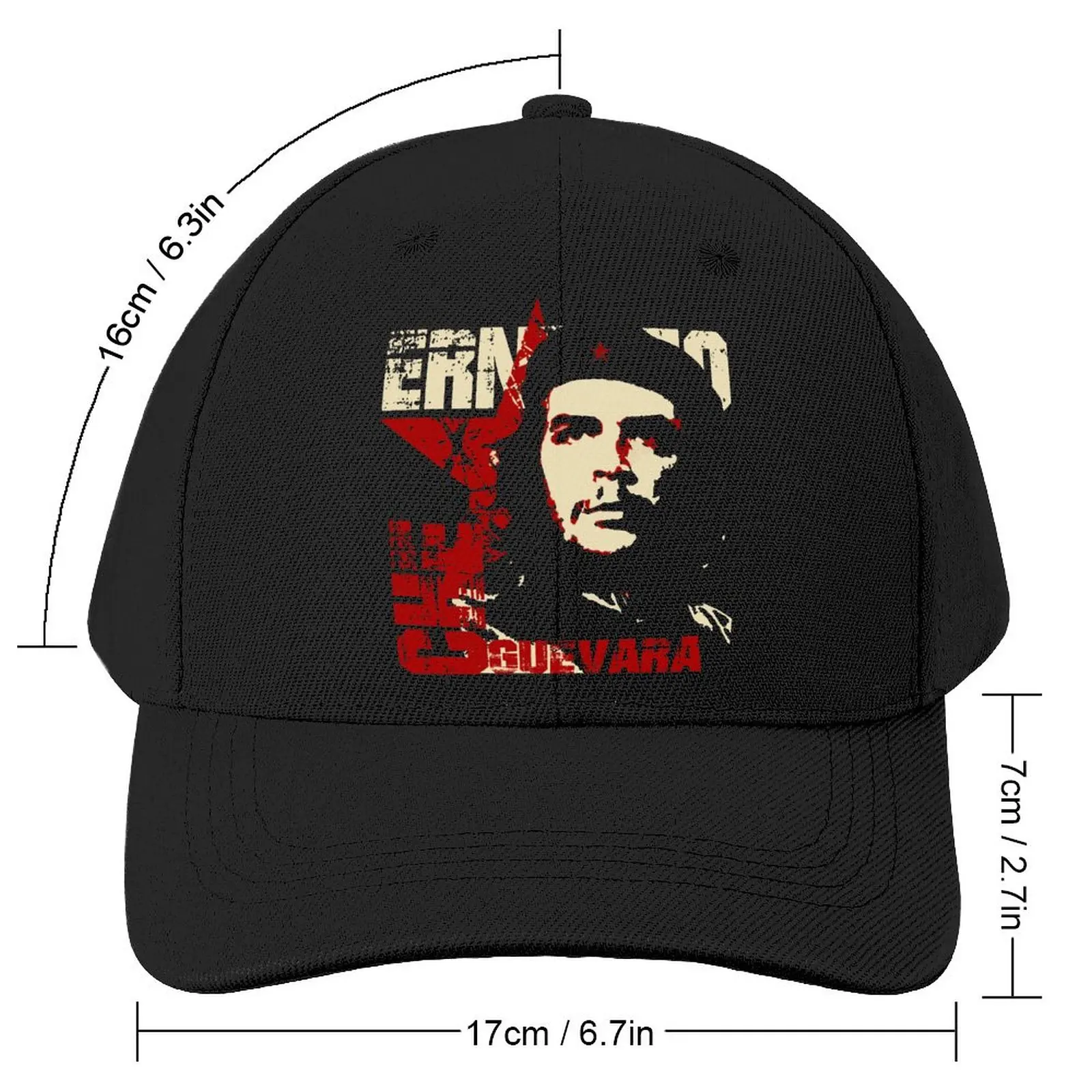 Che Guevara Baseball Cap Fitted Big Head Baseball Hat Custom Polyester Summer Wholesale Cap