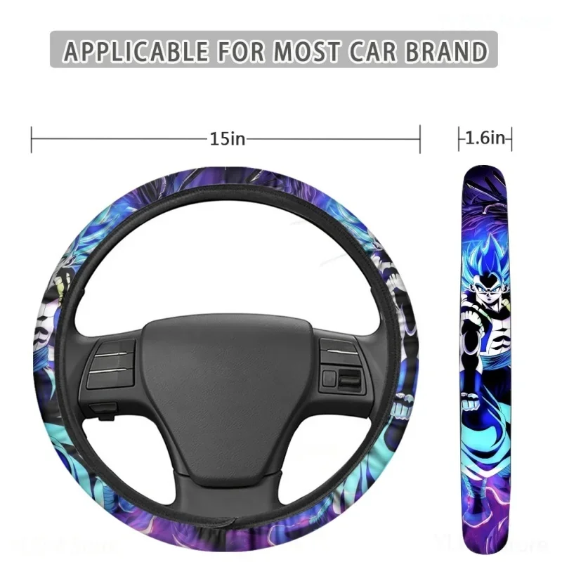 Dragon Ball Vegeta Motors Steering Wheel Cover Non Slip Fashion Trend Car Auto Interior Decoration Accessories Birthday Gift New