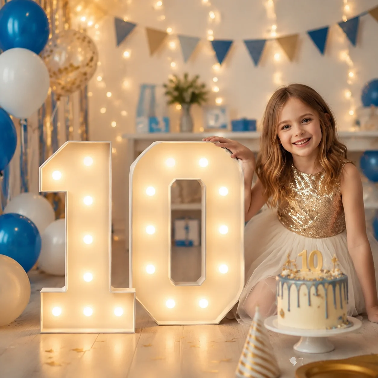60-120cm KT Board LED Illuminated 3D Number Foam Board  Mosaic Light Up Birthday Graduation Party Scene Decoration Digit 0 To 9