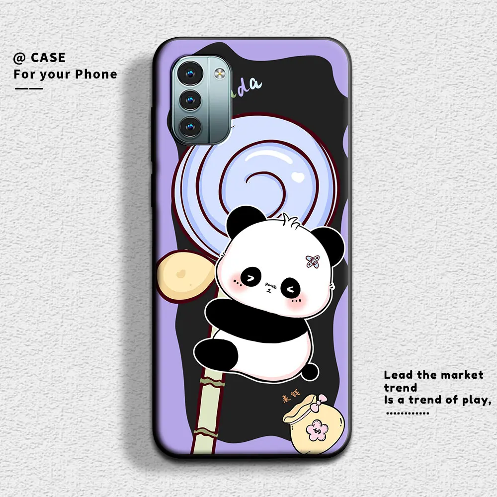 For Nokia G21 G11 Plus Case Cute Panda Soft Silicone Couple Phone Case For Nokia G50 G60 5G NokiaG20 G10 Protect Cartoon Cover