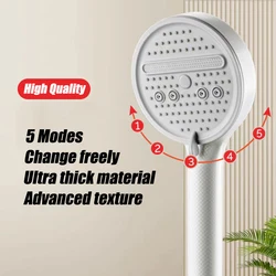 5 Modes High Pressuer Shower Head New High Quality Portable Showerhead Adjustable Spray Shower Head Bathroom Home Accessories