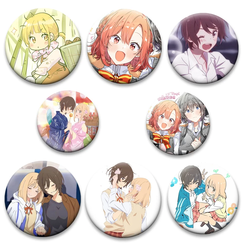Anime Kase San and Morning Glories Button Pins Cartoon Badge Round Creative Brooches for Backpack Jewelry Accessories Gifts