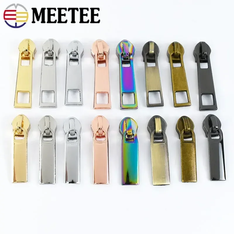 Meetee 10/20Pcs 3# 5# Zipper Sliders for Nylon Zippers Clothes Jacket Zip Puller Backpack Zips Head Repair Kit Sewing Accessory