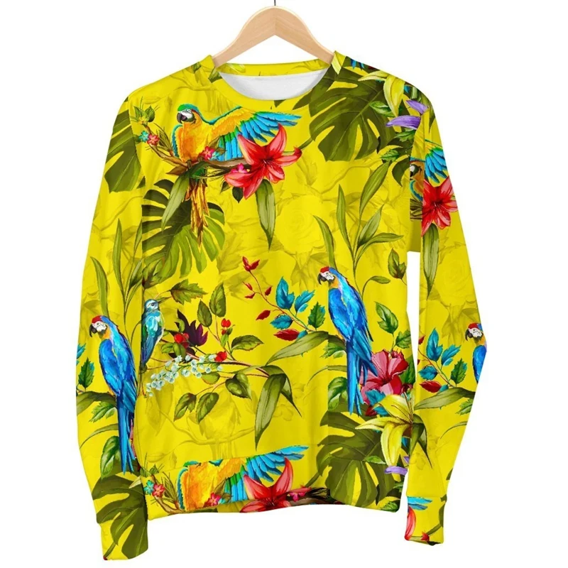 Hawaiian Flower 3D Printing Sweatshirts Men Women Pullovers Sweater Oversized Loose Hoodie Leisure Long Sleeve Male Sweaters