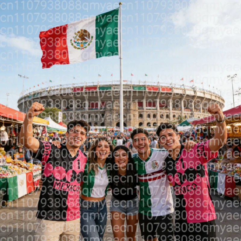

Футболка-поло Mexico Campos 1 Retro, свободного кроя, быстросохнущая, дышащая, летняя, мужская тренировочная футболка, детская футболка, семейный комплект