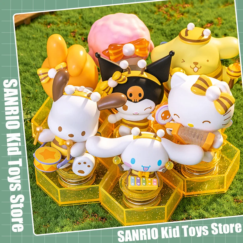 Sanrio Little Bee Concert Series Blind Box Toys Hellokitty Kuromi  Pochacco Anime Figure Toy Collection Ornaments Gifts For Kids