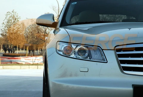 Для INFINITI FX35 FX45 S50 2003-2008: Комплект светодиодных колец «Ангельские глазки» COB, ультраяркие дневные ходовые огни