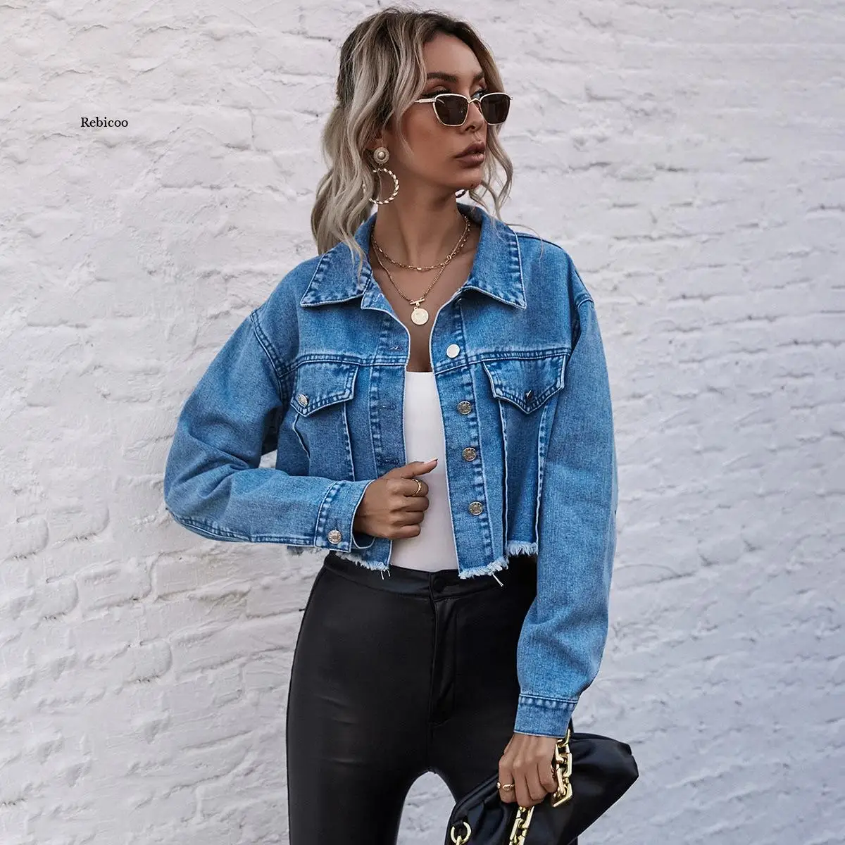 

Spring Autumn Woman Denim Coats European Style Jeans Female Jackets Blue Denim Jacket