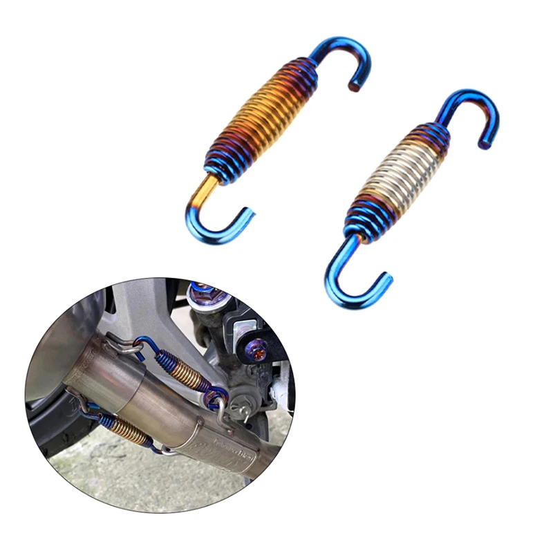

【F】Stainless Steel Exhaust Pipe Springs Titanium Silencers Colored Exhaust Pipe Connector Double Hooks Motorcycle Spring