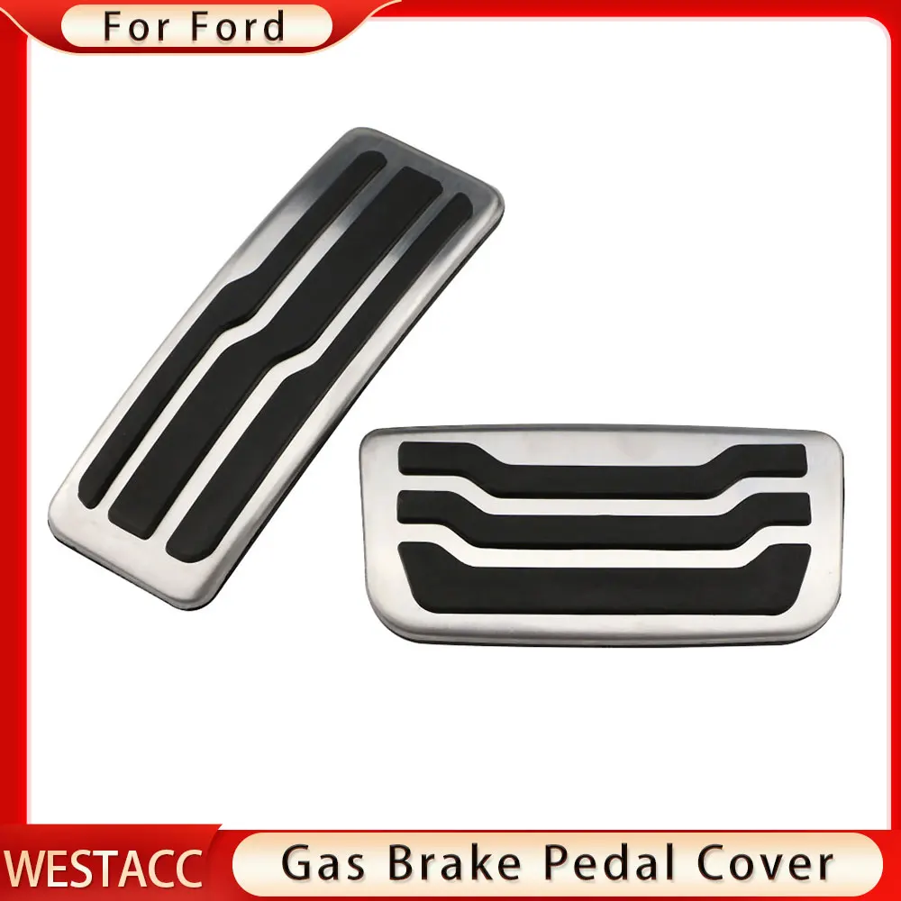 Stainless Steel Car Pedal Pads Cover for Ford Everest Endeavour Raider Ranger 2016 - 2023 Gas Fuel Brake Pedals Pad Accessories