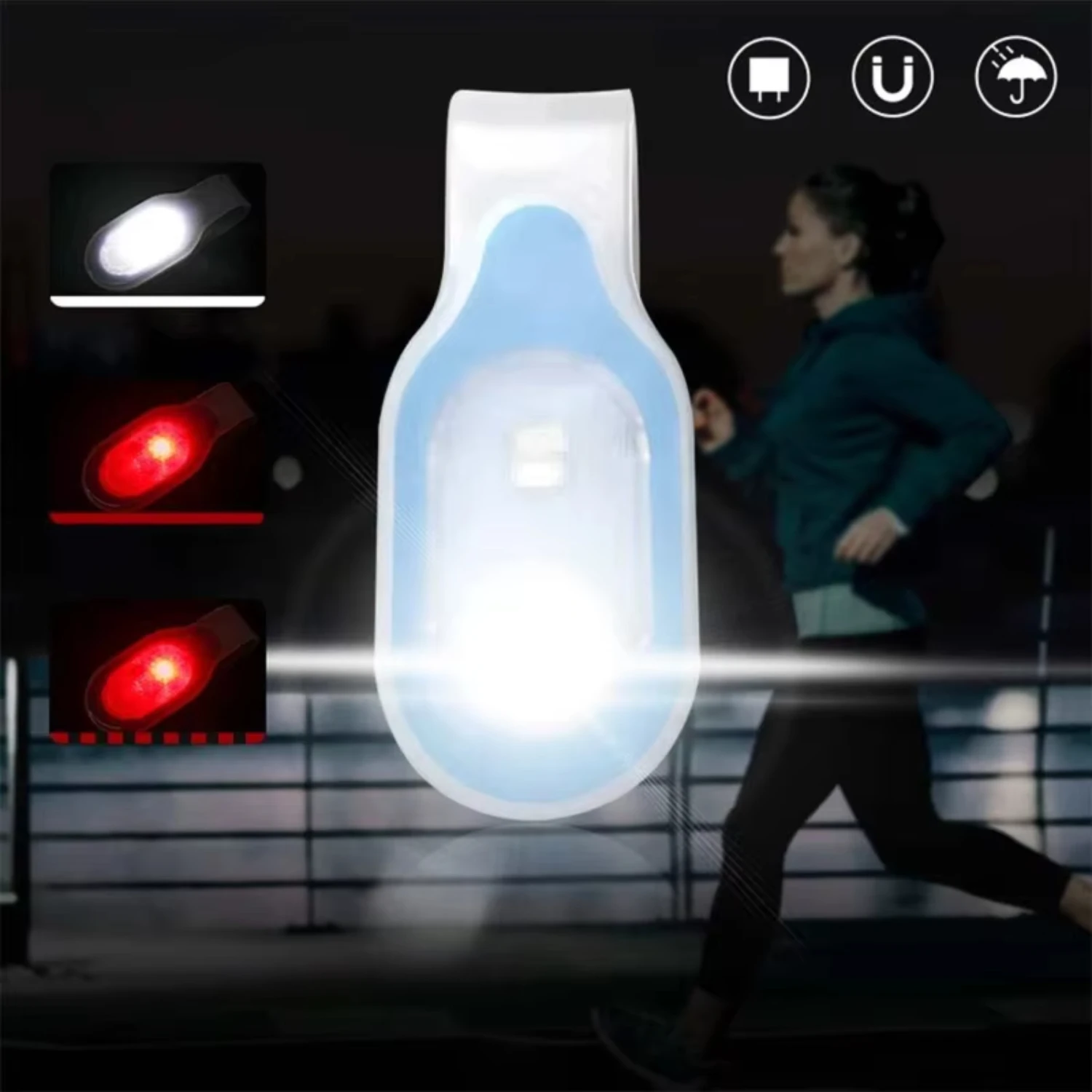 clip and keychain hands-free  light - multifunctional warning night light  nursing, running, and first aid