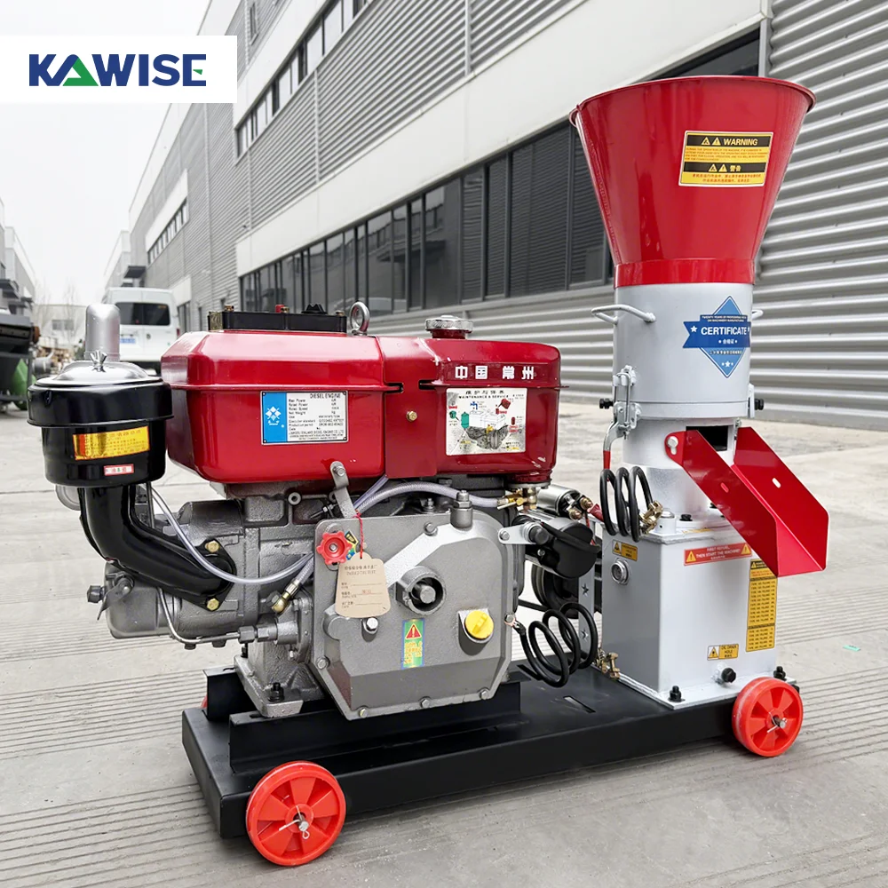 AIROW Roller Type Feed Pellet Mill with Diesel Engine for Poultry Rabbit Pig and Sheep Feed Pellets at Home