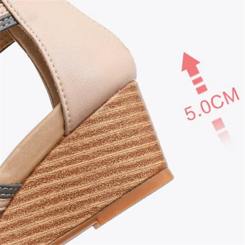 BEYARNE Platform Wedge heel platform sandals women  summer new bag heel zipper Roman shoes fashion casual women sandals