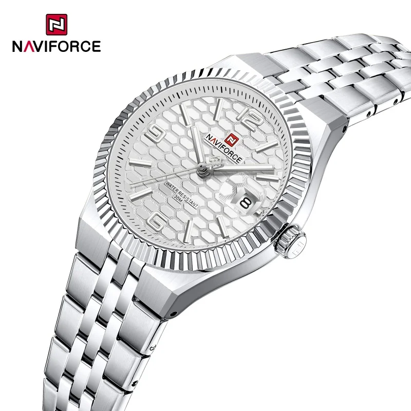 

NAVIFORCE Women Quartz Sport Watch Steel Bracelet High Quality Waterproof Ladies WristWatches Female Romantic Reloj Mujer NF5079