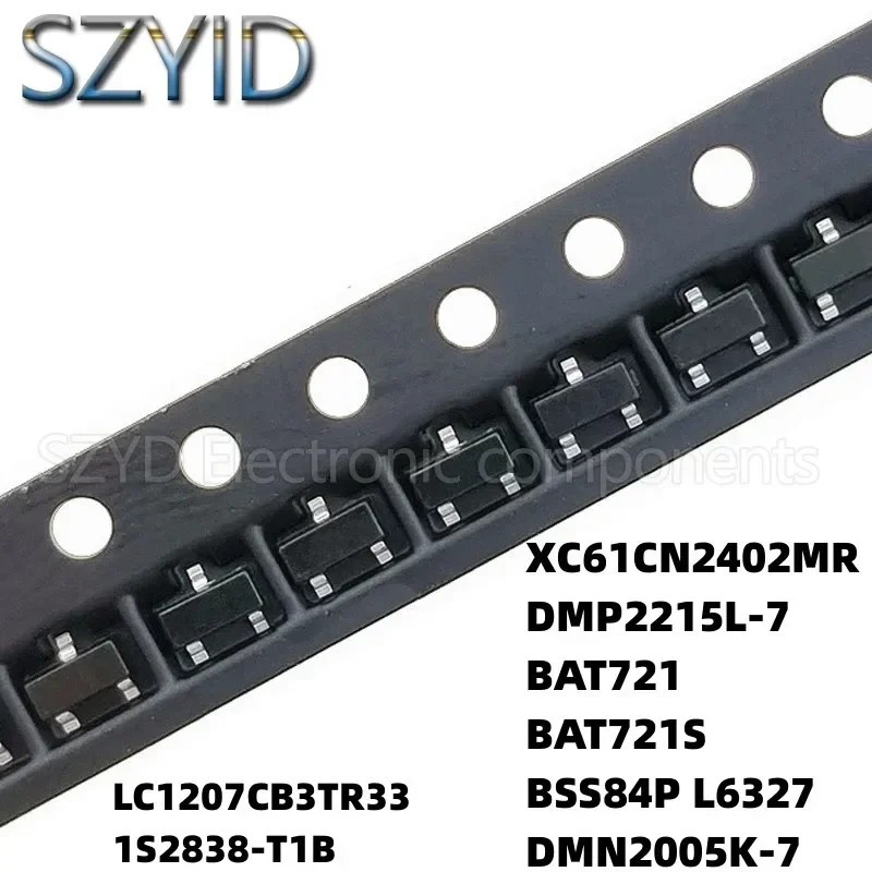 100 قطعة SOT23 LC1207CB3TR33 1S2838-T1B XC61CN2402MR DMP2215L-7 BAT721 BAT721S BSS84P L6327 DMN2005K-7