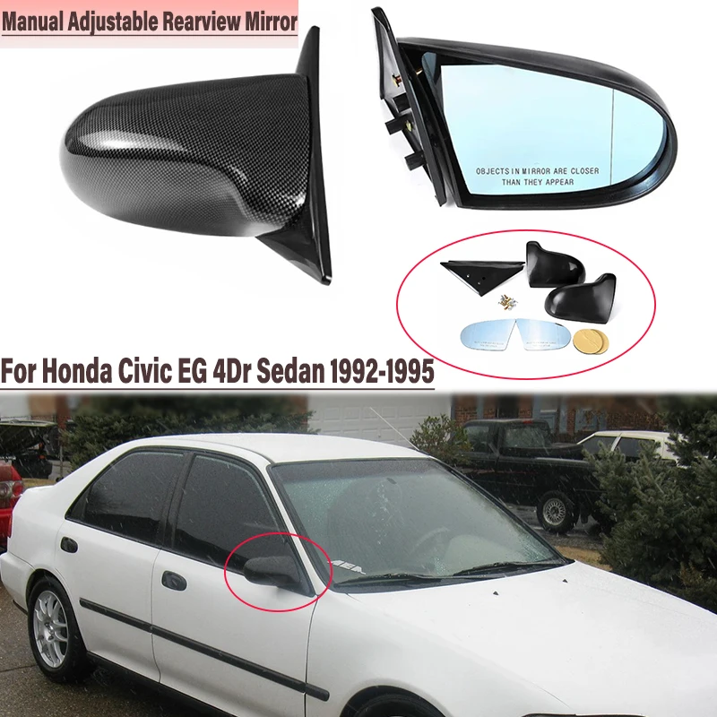 

Для Honda Civic EG 4D седан 1992-1995 ручное регулируемое зеркало заднего вида пара боковое зеркало двери