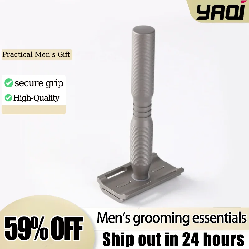 

Легкая безопасная бритва YAQI Ghost Titanium — качественный мужской инструмент для ухода за бородой премиум-класса, для прецизионного бритья