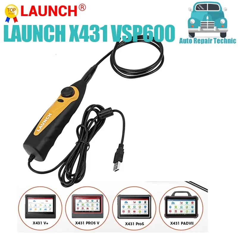 LAUNCH VSP600 USB Inspection Camera Waterproof Endoscope Car Inspection Mirror Flexible 6LED Adjustable for X431 V/PRO3S+/PAD V