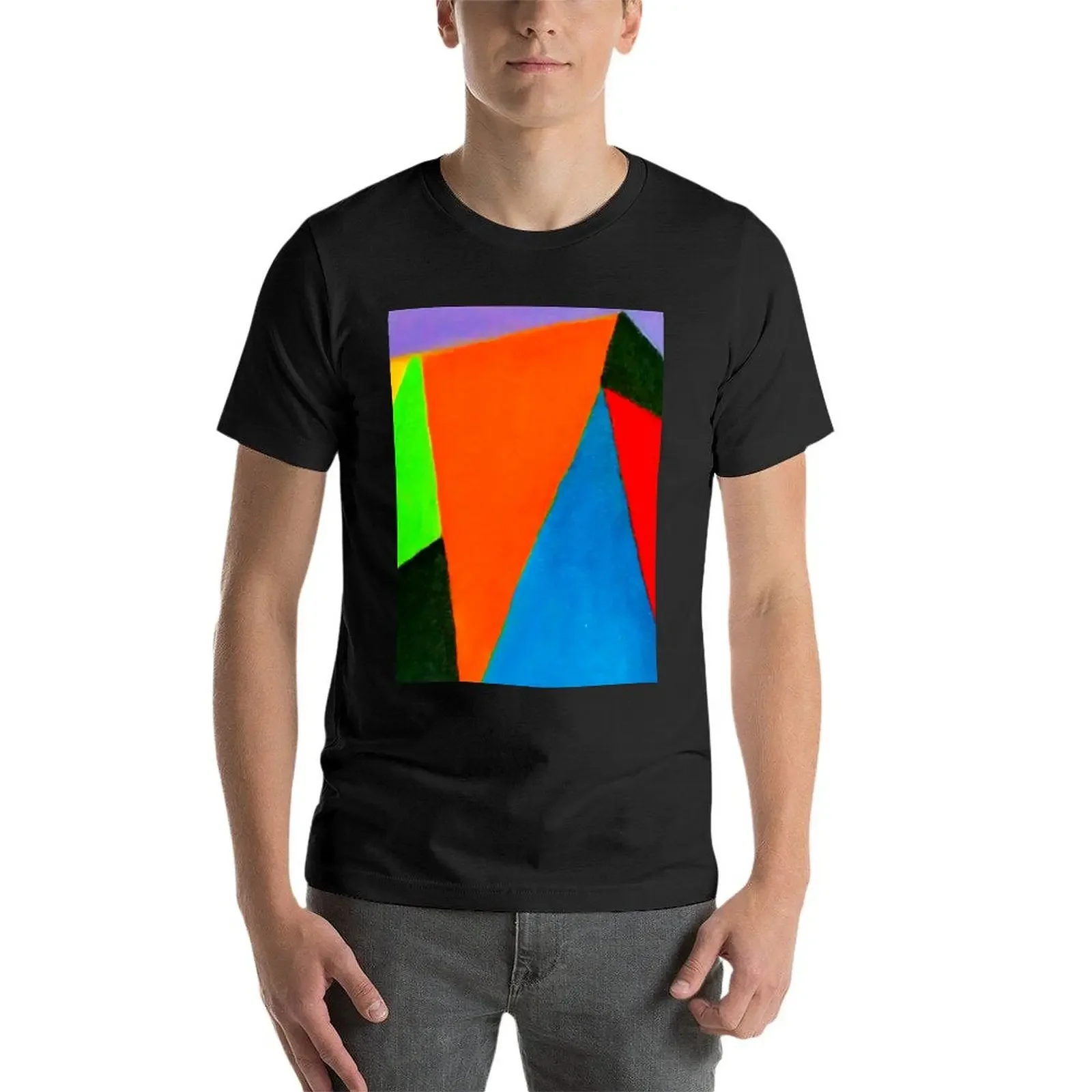 T-Shirt Triangles Multicolores pour Homme, Vêtement Hip Hélicoptère, Pack Graphique Sublime