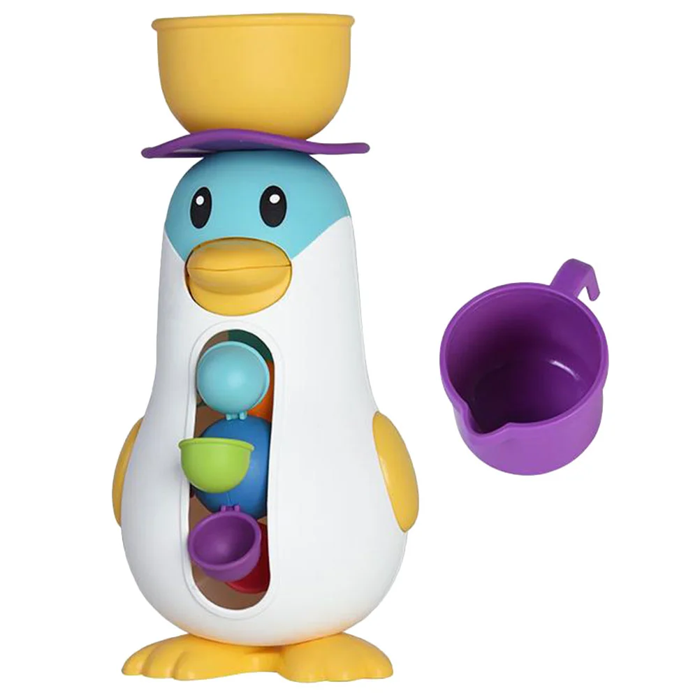 Spielzeug Pinguin Windmühle Bad Baby Baden Kinder Badewanne Cartoon mit drehbarem Wasserrad Kind