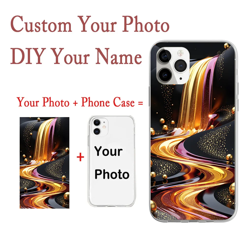 Persönliche Handyhülle im benutzerdefinierten Fotostil für iPhone 17 15 16 13 12 11 14 Pro X XS XR Max 7 8 14Plus Klare weiche Silikon-Rückseite