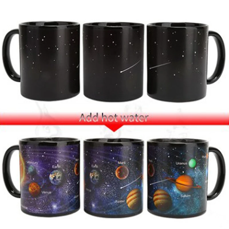 Creative Ceramic Mug Star Solar System Galaxy Mug Color Changing Mug Heat Sensitive Coffee Cup Water Milk Breakfast Cups