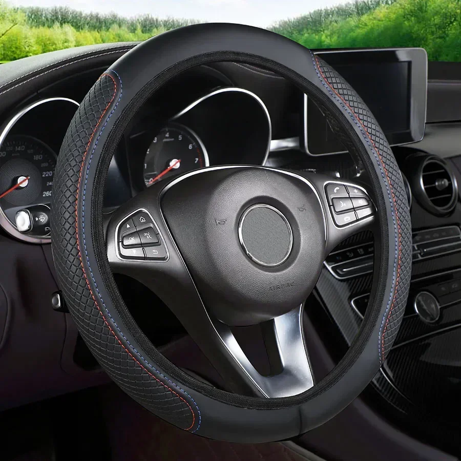 Universal Silicone Steering Wheel Cover – Black, Massage Grip, Anti-Slip, Easy Install