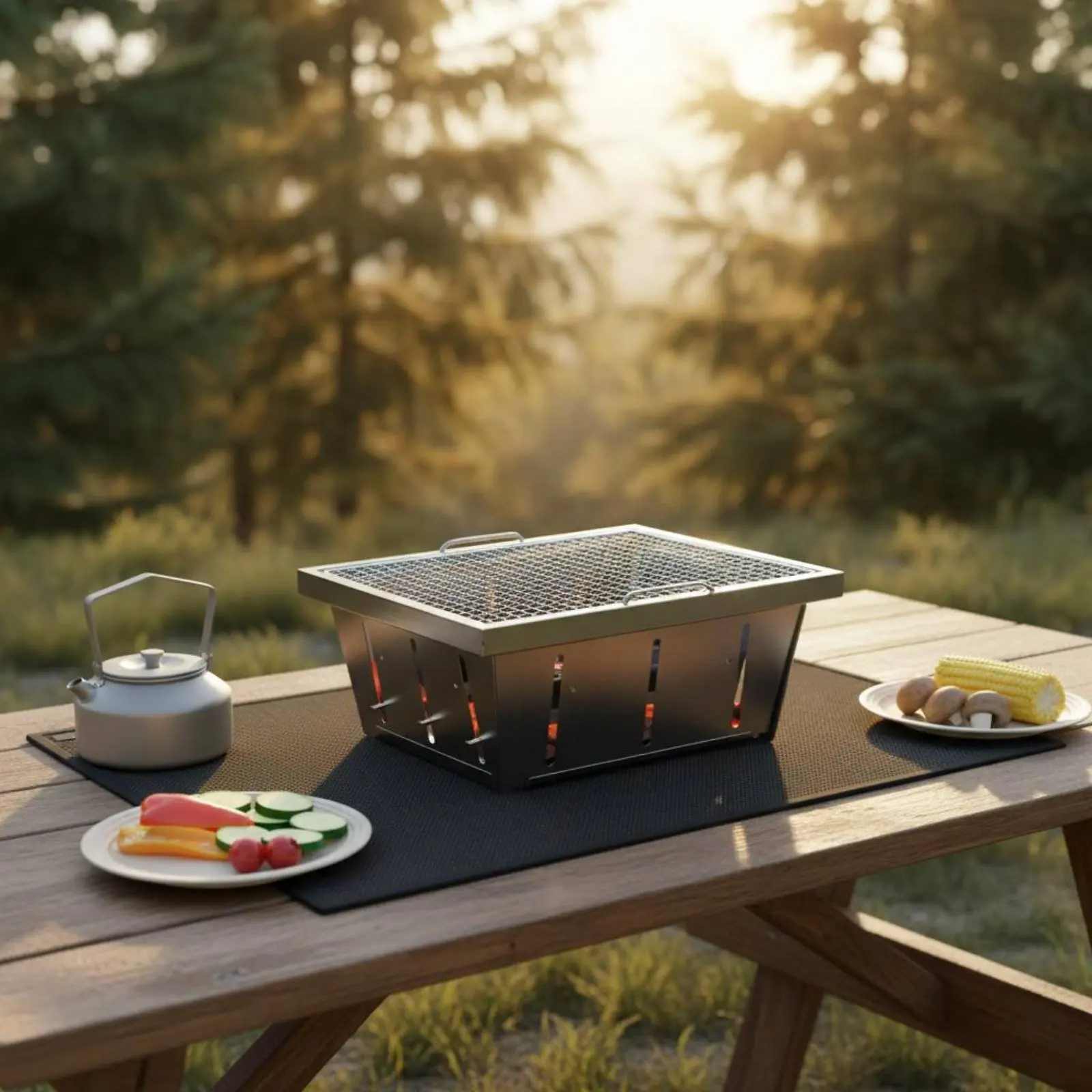 

Folding Barbecue Grill Easy to Clean Outdoor Cooking Gear for Picnic