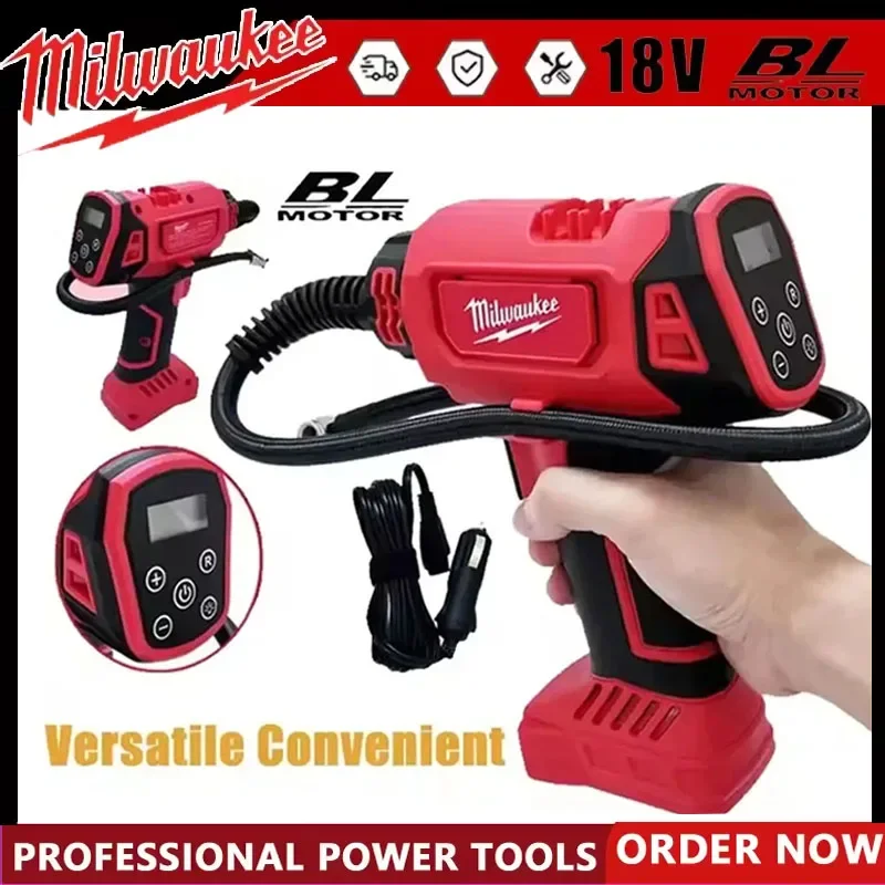 

Milwaukee 18V Battery Cordless Electric Air Pump Handheld Tire Inflator Automatic Car Compressor Rechargeable