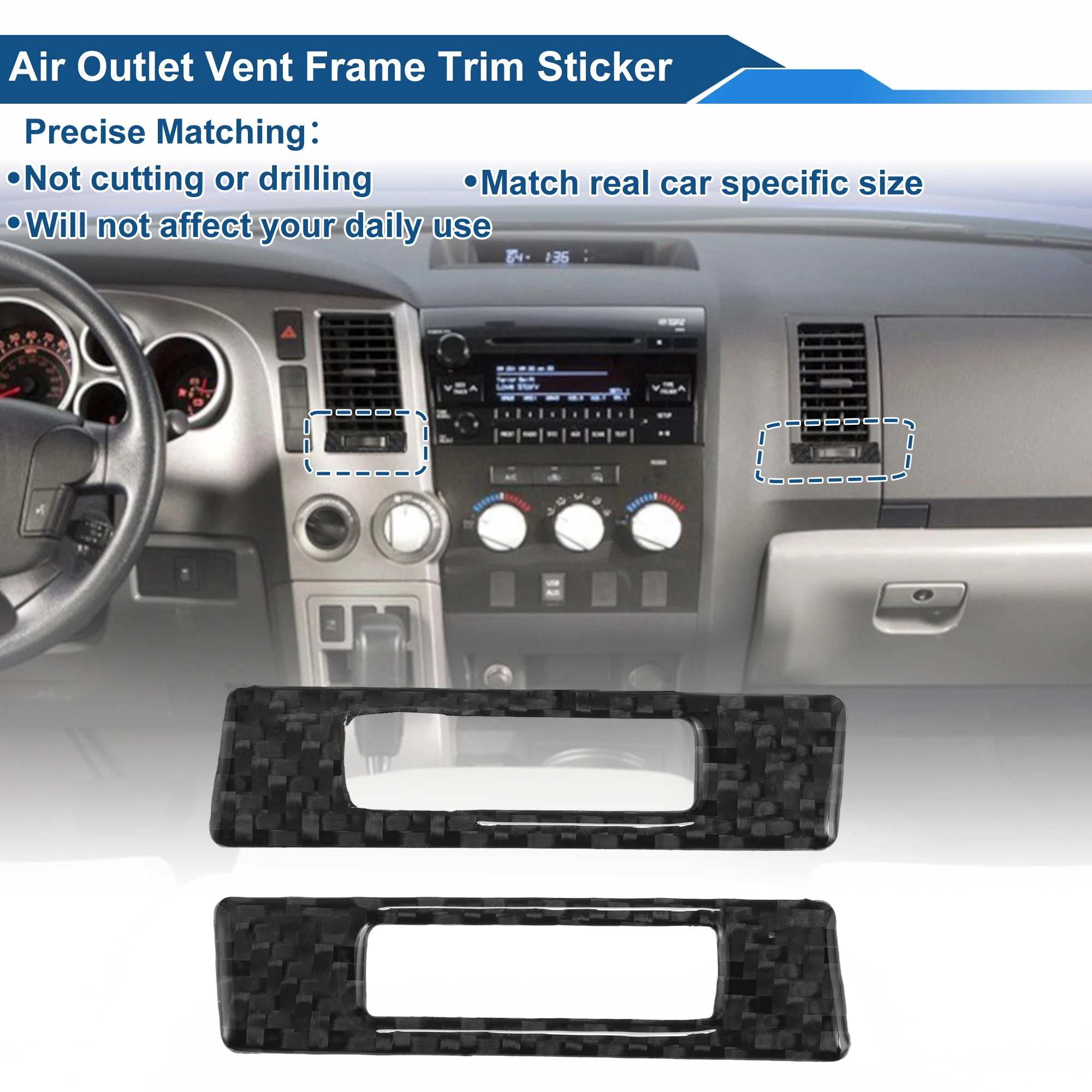 UXCELL Air Condition Outlet Vent Trim Cover Frame for Toyota Tundra 07-13 1 pair
