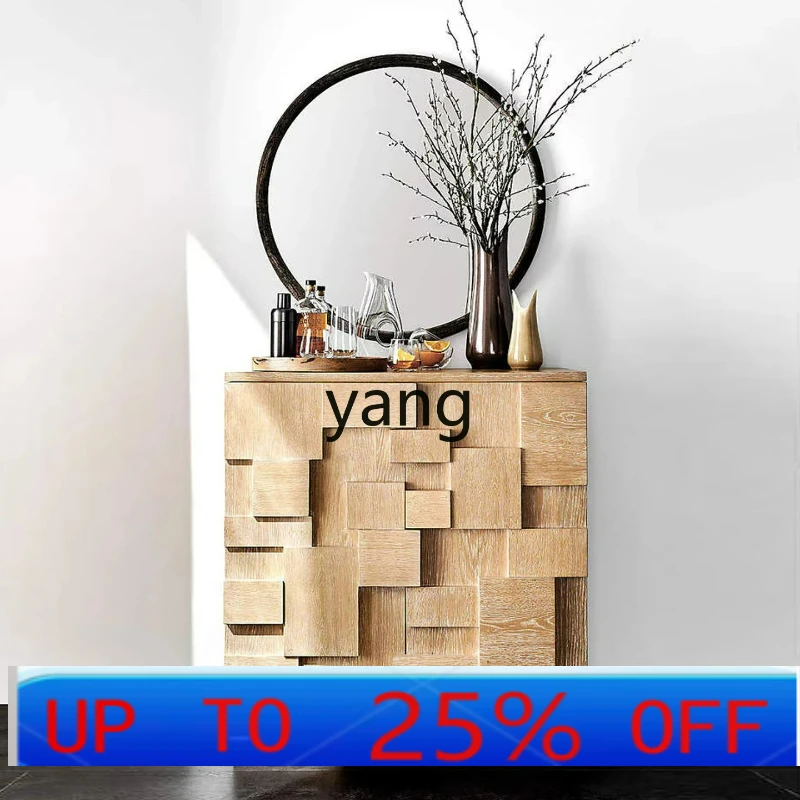 

LTT log weathered entrance shoes retro solid wood edge decorative cabinet living room storage