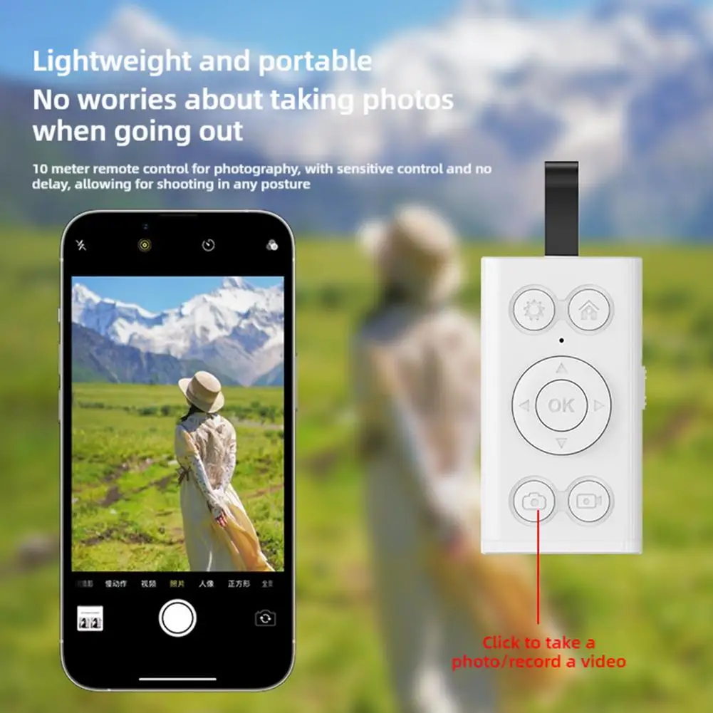 Bluetooth-afstandsbediening 9-toets camera Selfie Clicker Video Scrolling APP Boek Page Turner voor telefoontablet