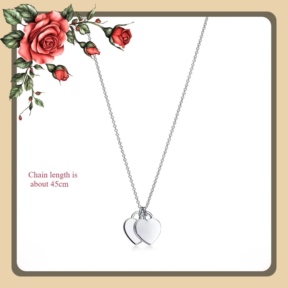قلادة قلادة S925 عالية الجودة، مع مجموعة متنوعة من الأنماط على شكل قلب للاختيار من بينها، الخيار المثالي لهدايا العيد