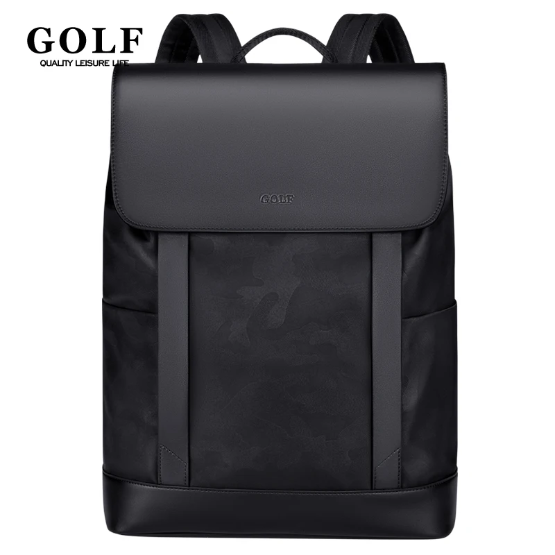 GOLF Backpack Men Black Retro Laptop Backpack 16 inch Slim Nylon Business Office Bags Stylish Man Back Pack Elegant Waterproof