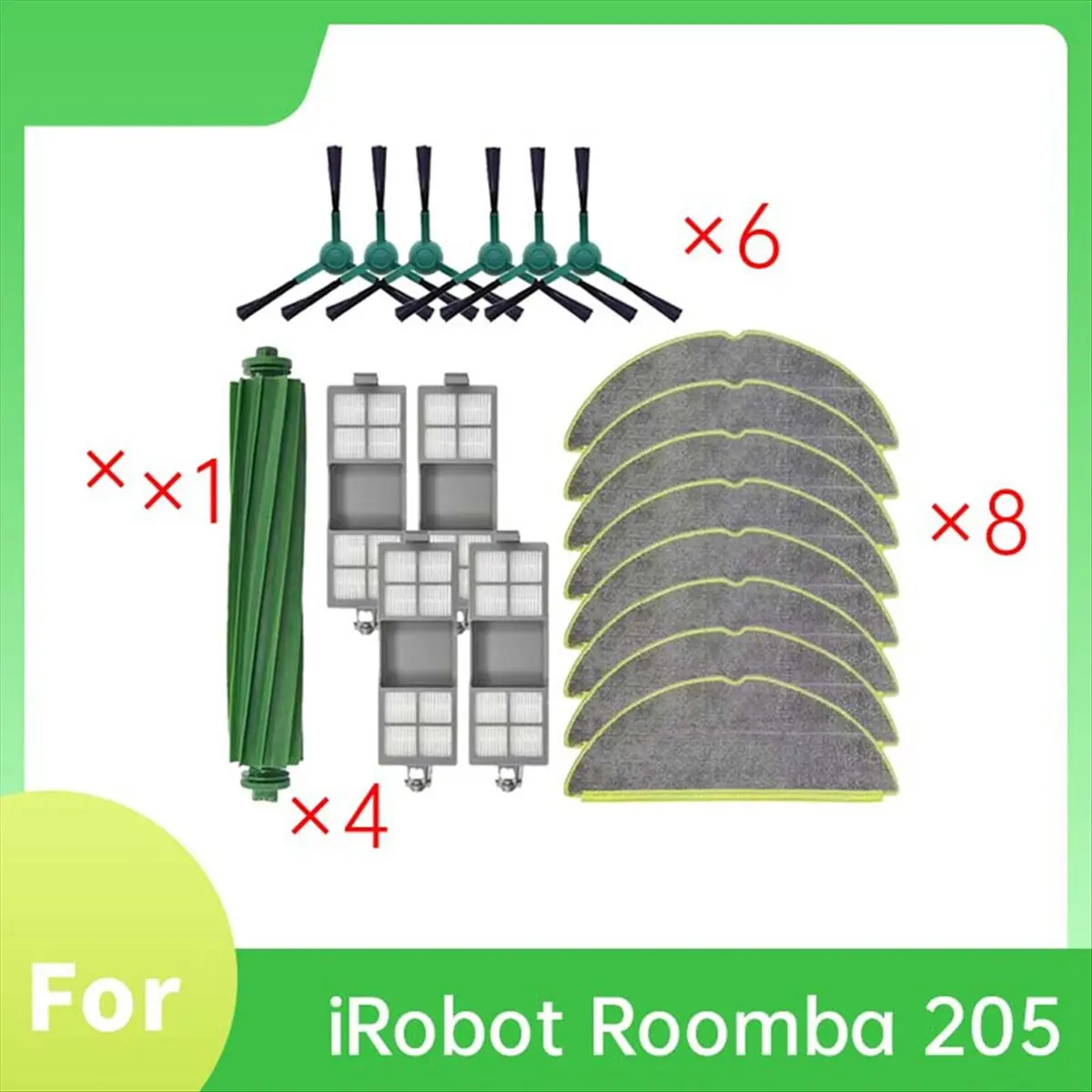 L73A NEW 19PCS for 205 Combo / 205 Vac Robot Vacuum Cleaner Spare Parts Main Brush Side Brush Filter Mop Cloth