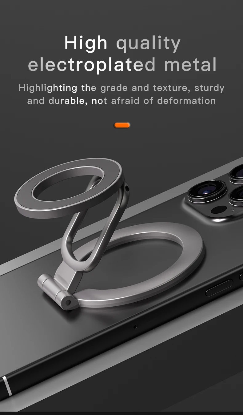 

Двусторонний магнитный кольцевой держатель для телефона MagSafe, портативная складная подставка для мобильных телефонов, автомобильные аксессуары, опорный кронштейн, ручка