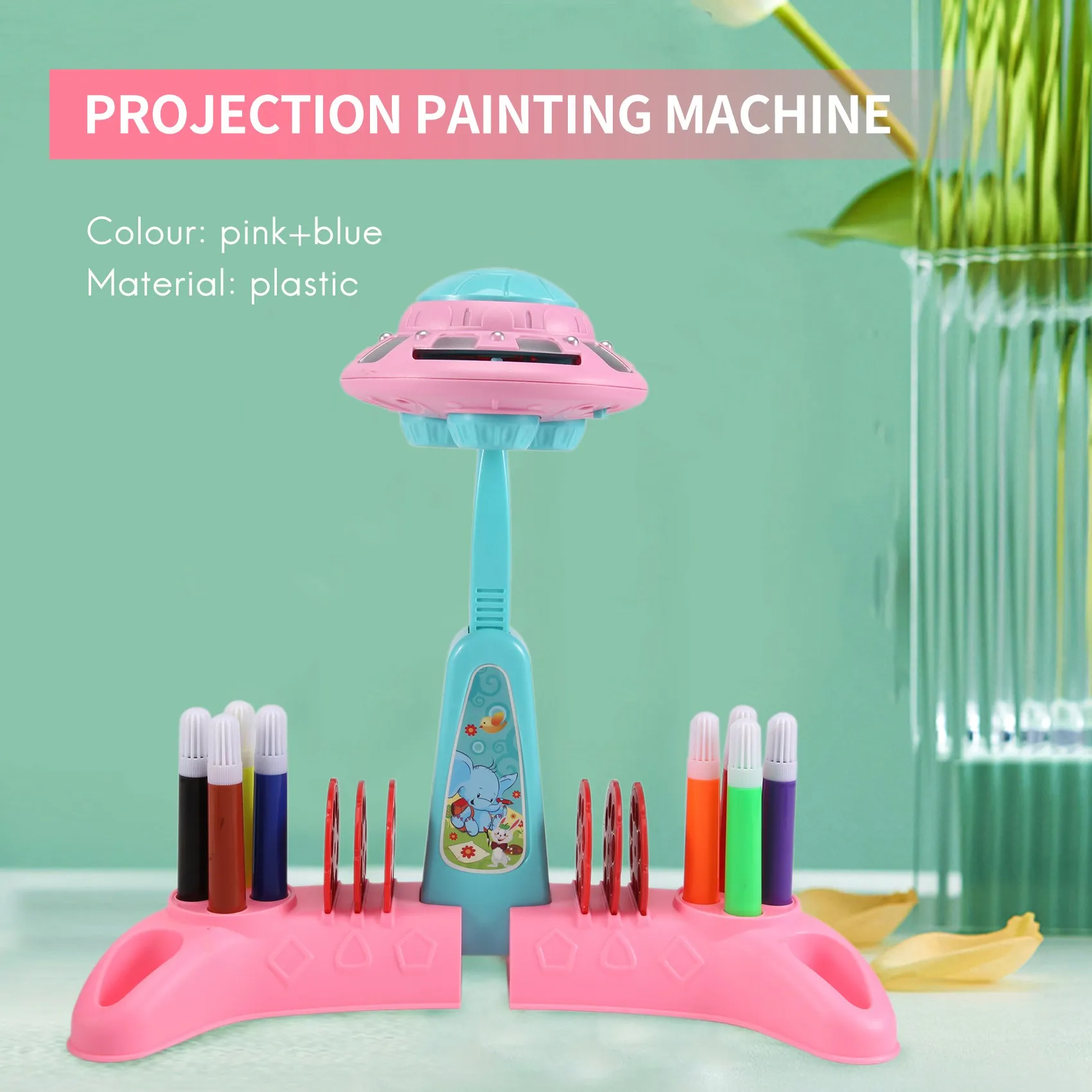 Mainan Proyektor Gambar Bayi untuk Anak-anak Proyeksi Seni UFO Belajar Menggambar Mesin Lukisan Mainan Edukasi Anak